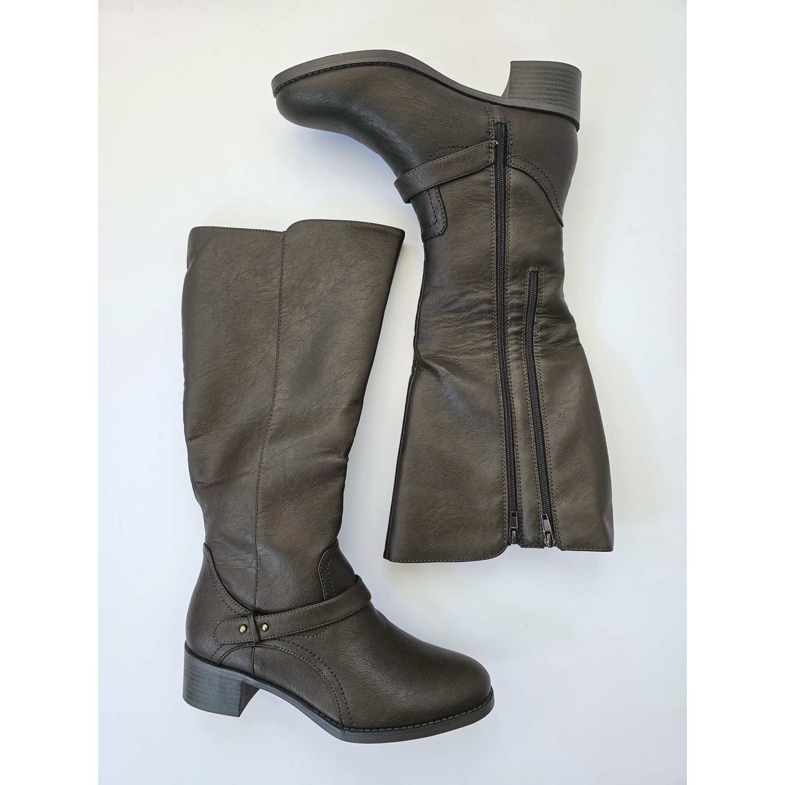Don't Have Easy Street Jewel Riding Boots Brown Size 10m Nwt And Box